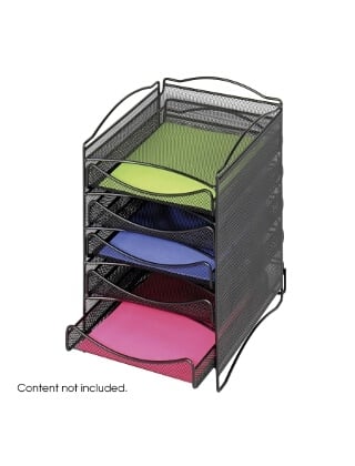 Safco Onyx 5 Drawer Mesh Literature Organizer 9432BL
