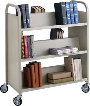 Safco Double Sided 6 Shelf Book Cart 5357SA (Sand)