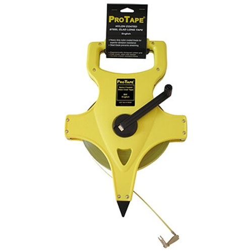 ProTape 200 Foot Steel Blade Measuring Tape - Feet, 10ths, 100ths (59937)