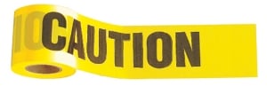 Johnson Level Standard Yellow "Caution/Cuidado" Tape - 3" x 1000' 3324