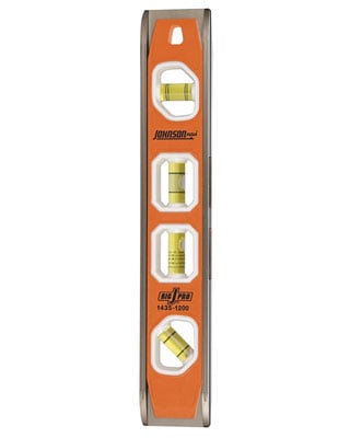 Johnson Level 1435-1200 - 12" Big J Magnetic Torpedo Level with Multi-Pitch Vial