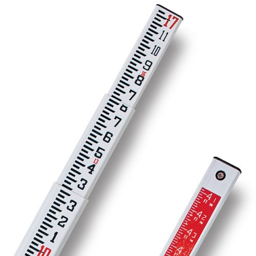 SitePro SPR-Series Rectangular-Oval Shape Surveyors Fiberglass Grade Rod - 17 Ft in Inches and 8ths