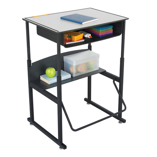 Safco AlphaBetter 28" x 20" Height Adjustable Desk with Beige Top and Book Box - 1202BE - Titan Tools Direct
