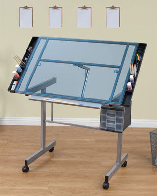 Studio Designs 10053 Vision Craft Station - (Silver / Blue Glass) - Titan Tools Direct