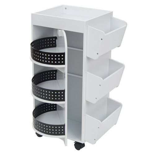 Studio Designs 4 Sided Swivel Art, Craft And Hobby Organizer Cart In White - 10220 - Titan Tools Direct