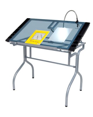 Studio Designs 13220 - Folding Craft Station - Silver - Blue Glass  - Titan Tools Direct