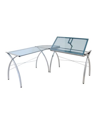 Studio Designs 50306 - Futura LS Work center with Tilt (Silver - Blue Glass) - Titan Tools Direct