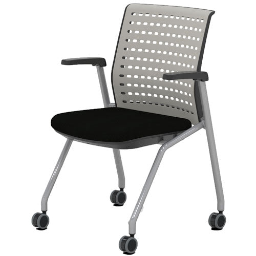 Safco Thesis Stacking and Nesting Training Chair - Static Back with Arms - 2 Chairs - KTS1SGBLK - Titan Tools Direct