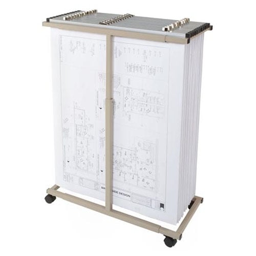 Elite Series ES-MPC-24B - Mobile Plan Center Blueprint Rack Bundle with a Dozen 24" Clamps