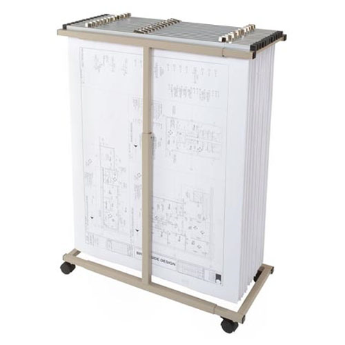 Elite Series ES-MPC-36B - Mobile Plan Center Blueprint Rack Bundle with a Dozen 36 Clamps