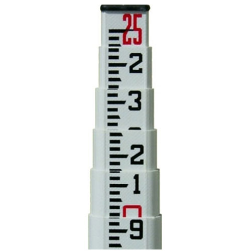 Seco 98011 - SVR Series Rectangular-Oval Fiberglass Leveling Rod - 25' Length - FEETS/INCHES/8THS