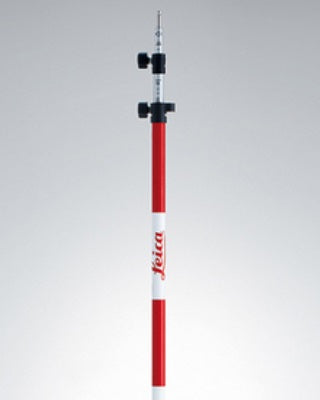 Leica GLS112 - 3.6m Telescopic Red/White Prism Pole - 667310