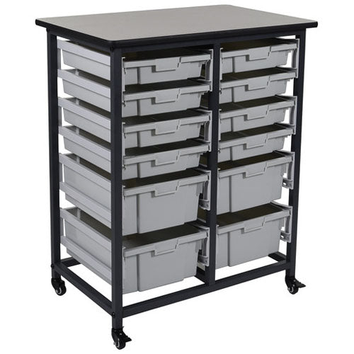 Luxor MBS-DR-8S4L - Mobile Bin Storage Unit - 8 Small Bins 4 Large Bins ES7439 - Titan Tools Direct