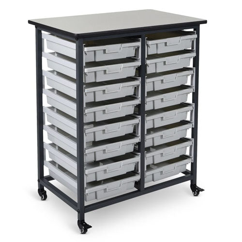 Luxor MBS-DR-16S - Mobile Bin Storage Unit - 16 Small Drawers ES7440 - Titan Tools Direct