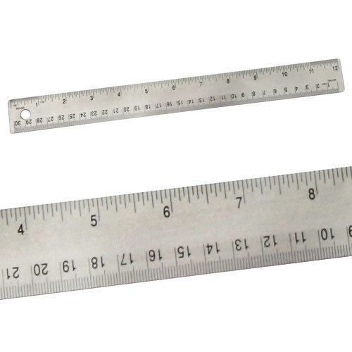 Alumicolor 8012 - 12 Stainless Steel Ruler with Non-Slip Cork Back - Titan Tools Direct