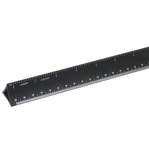 Alumicolor 3030-9 - 12 Triangular Architect Scale - Black - Titan Tools Direct