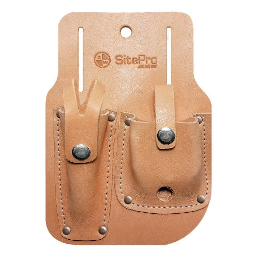 SitePro 51-10218G - SiteGEAR Leather Gammon Reel and Plumb Bob Sheath - Titan Tools Direct