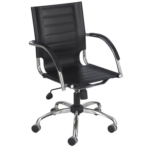 Safco Flaunt Managers Chair Black Leather (3456BL)