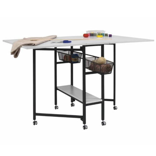 Studio Designs 13377-Charcoal/White - Sew Ready Mobile Fabric Cutting Table with Storage - Titan Tools Direct