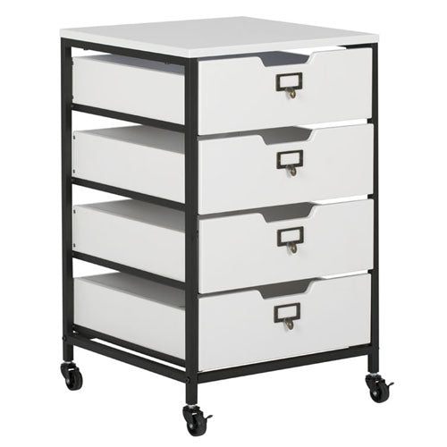 Studio Designs 4 Drawer Mobile Storage Organizer In Charcoal and White - 10224 - Titan Tools Direct