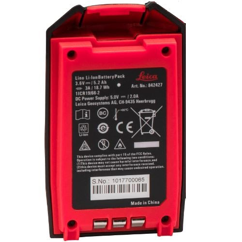 Leica Rechargeable Li-Ion Battery Pack for Lino - 842427 - Titan Tools Direct
