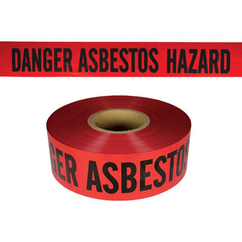 Presco DANGER ASBESTOS HAZARD Barricade Tape 3" x 1000' - B3102R4180 (Case of 8 Rolls)