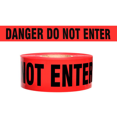 Presco Standard Red 2 mil DANGER DO NOT ENTER Barricade Tape 3" x 1000' - B3102R10 (Case of 8 Rolls)