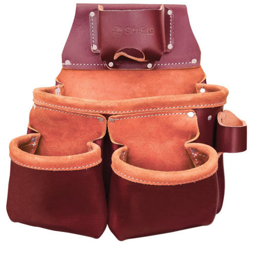  SitePro SiteGear 3-Pouch Pro Leather Tool Bag with Tape Holder - 51-15018-DB - Titan Tools Direct
