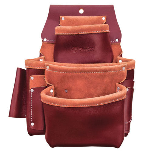  SitePro SiteGear 3-Pouch Pro Leather Fastener Bag with Holders - 51-15060 - Titan Tools Direct
