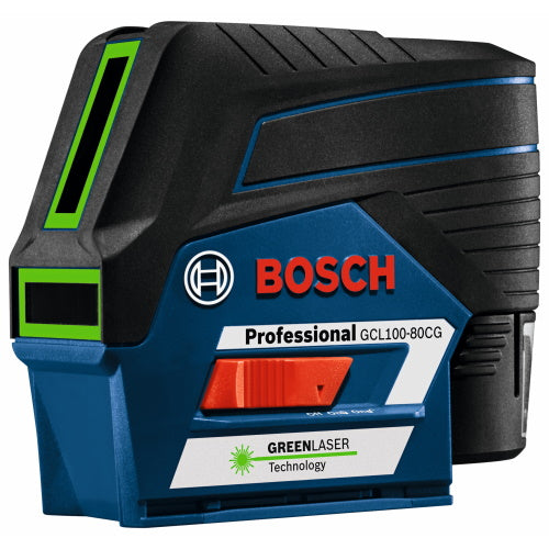 Bosch 12V Max Connected Green-Beam Cross-Line Laser with Plumb Points - GCL100-80CG