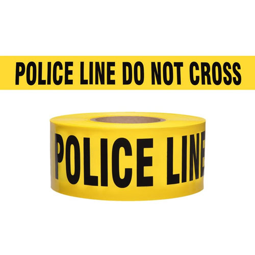 Presco Standard Yellow 2 mil POLICE LINE DO NOT CROSS Barricade Tape 3" x 1000' - B3102Y11 (Case of 8 Rolls)