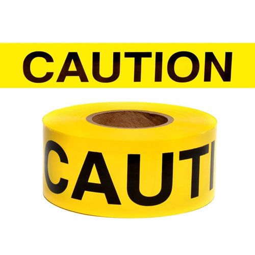 Presco Standard Yellow 2 mil CAUTION Barricade Tape 3" x 300' - B332Y16 (Case of 16 Rolls)