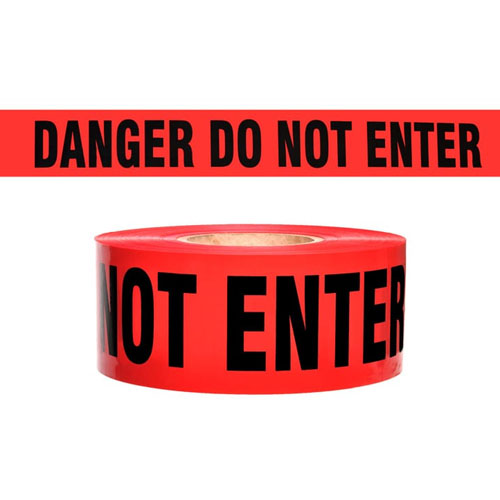 Presco Standard Red 2.5 mil DANGER DO NOT ENTER Barricade Tape 3" x 1000' - B31022R10 (Case of 8 Rolls)