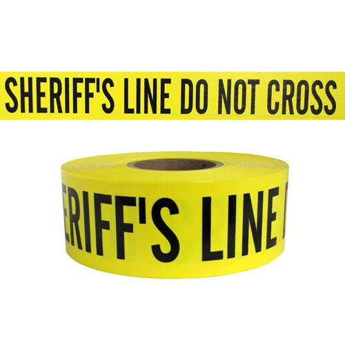  Presco Standard Yellow 2.5 mil SHERIFFS LINE DO NOT CROSS Barricade Tape 3" x 1000' - B31022Y14 (Case of 8 Rolls) - Titan Tools Direct