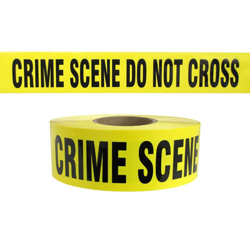 Presco Standard Yellow 2.5 mil CRIME SCENE DO NOT CROSS Barricade Tape 3" x 1000' - B31022Y49 (Case of 8 Rolls)