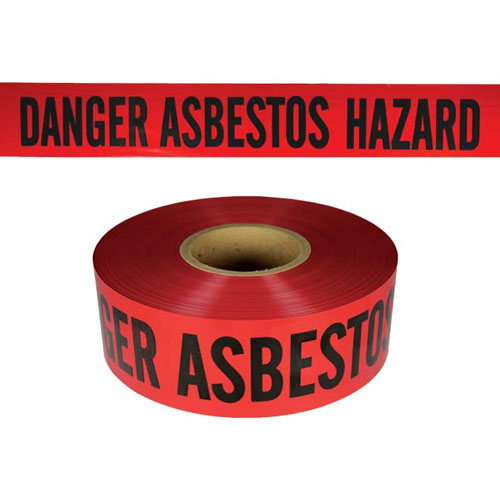 Presco Standard Red 3 mil DANGER ASBESTOS HAZARD Barricade Tape 3" x 1000' - B3103R4180 (Case of 8 Rolls)