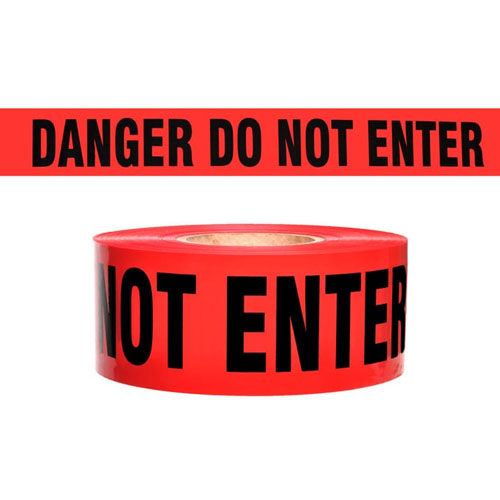 Presco Standard Red 3 mil DANGER DO NOT ENTER Barricade Tape 3" x 1000' - B3103R10 (Case of 8 Rolls)