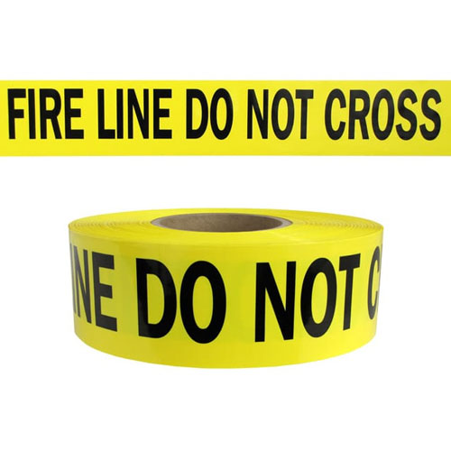  Presco Standard Yellow 3 mil FIRE LINE DO NOT CROSS Barricade Tape 3" x 1000' - B3103Y15 (Case of 8 Rolls) - Titan Tools Direct