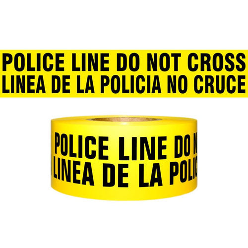 Presco Standard Yellow 3 mil POLICE LINE DO NOT CROSS (Bilingual) Barricade Tape 3" x 1000' - B3103Y326 (Case of 8 Rolls)