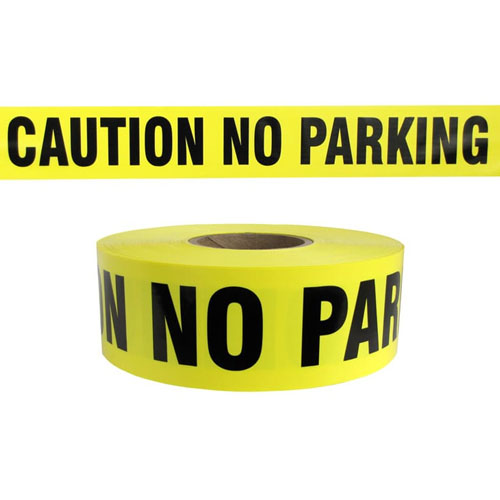  Presco Standard Yellow 3 mil CAUTION NO PARKING Barricade Tape 3" x 1000' - B3103Y7 (Case of 8 Rolls) - Titan Tools Direct