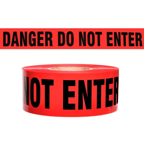 Presco Standard Red 4 mil DANGER Barricade Tape 3" x 1000' - B3104R21 (Case of 8 Rolls) - Titan Tools Direct