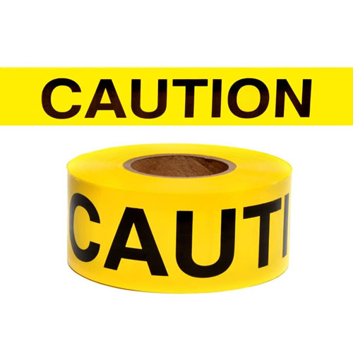 Presco Standard Yellow 4 mil CAUTION Barricade Tape 3" x 300' - B334Y16 (Case of 16 Rolls)