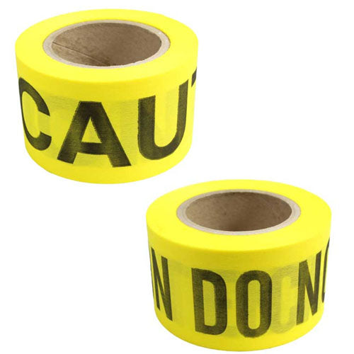 Presco Yellow Biodegradable CAUTION Barricade Tape - 3" x 150' - Case of 16 Rolls - BD315Y16