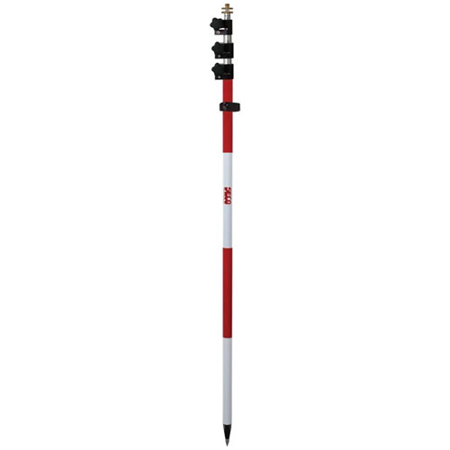Seco 4.6 m Three-Section Twist-Lock Prism Pole - Red and White - 5520-30