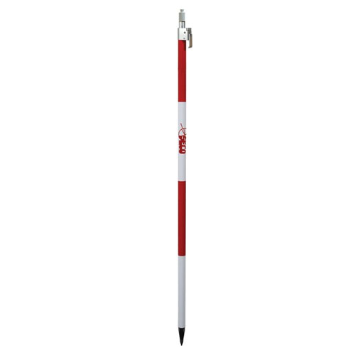  Seco 8.5 ft QLV Prism Pole with Fixed Tip - Red and White - 5813-10 - Titan Tools Direct