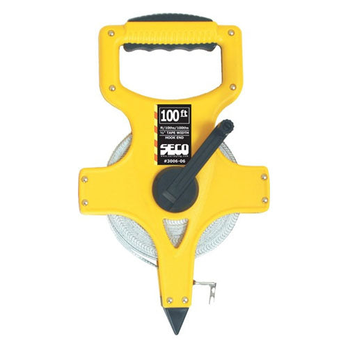 Seco - 100 ft Nylon-coated Steel Measuring Tape - Feet, 10ths, 100ths (3006-06)