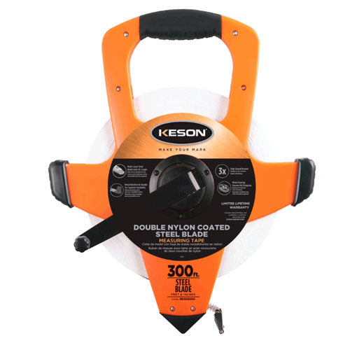  Keson NRS Series 330'/100m Steel Blade Measuring Tape with Speed Rewind with Hook End - NRS18M330 NRS18M330 Titan Tools Direct