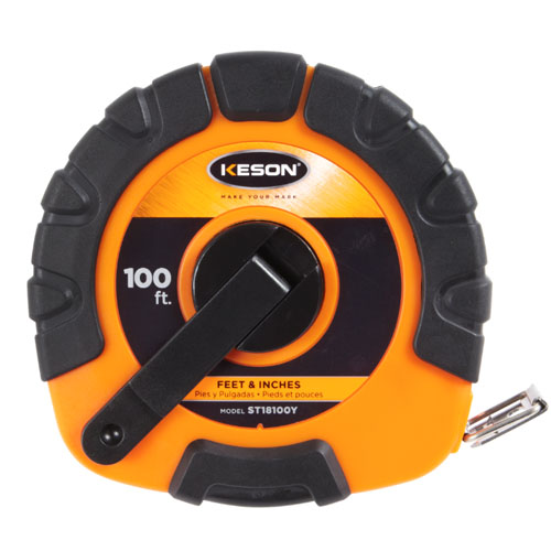  Keson STY Series 100' Blade Measuring Tape with Speed Rewind - ST18100Y - Titan Tools Direct