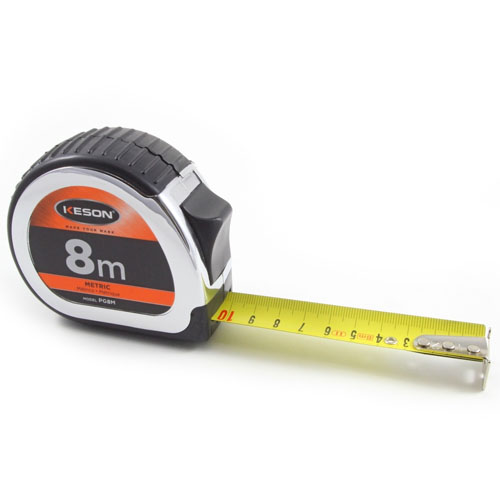  Keson Chrome Series 8m Short Tape Measure - Metric - PG8M - Titan Tools Direct