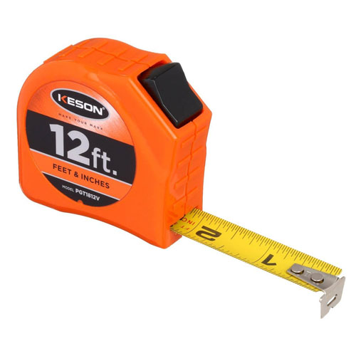  Keson Toggle Series 12 ft Short Tape Measure - Feet, Inches, 8ths, 16ths - PGT1812V - Titan Tools Direct